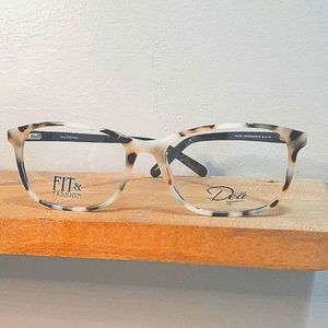 Black and Cream Semi-Rimless Glasses with Modern Design